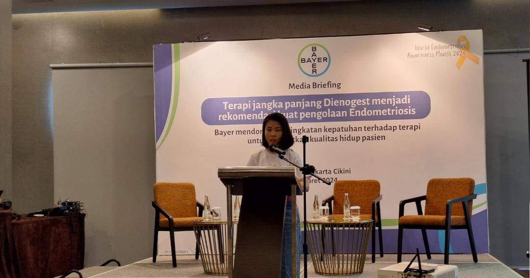 'Terapi hormonal jangka panjang Dienogest menjadi rekomendasi kuat pengelolaan Endometriosis' yang diselenggarakan oleh Bayer pada Jumat (8/3/2024) di Novotel Cikini, Jakarta - Popmama.com/Argya D. Maheswara